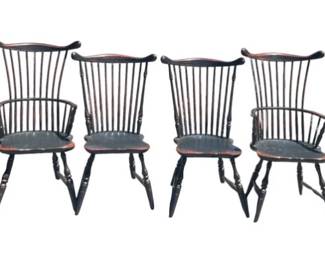 The Windsor Workshop Comb Back Dining Chairs - Two Arm & Two Sides