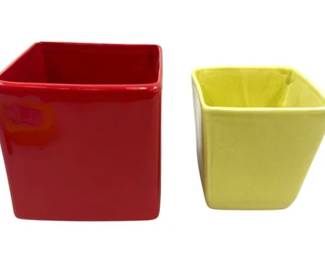 Ceramic Flower Pots - One Signed "Barbara Eigen Exclusively For Winston Flowers"