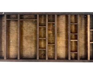 Vintage Wooden Jewelry Organizer Tray With Multiple Compartments