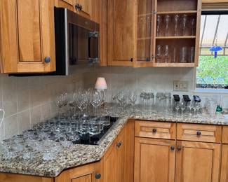 Here just some of the glasses on the countertops in the cabinets and then in the office we also have more glasses just in case you needed more glasses 