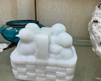 One of the first ever super rare milk,  glass chicks, and basket