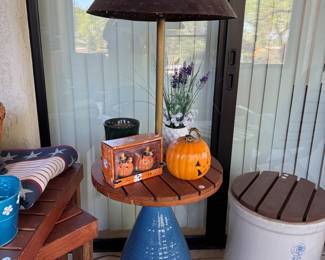 Super cool, custom-made lamp and side table