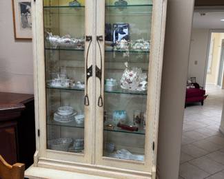 All the way from Germany a beautiful China cabinet with metal flower treatment treatments