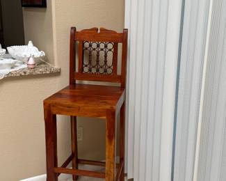 Pair of wooden stools with iron Work these are well-made and beautiful