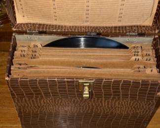 Vintage Record Case and Assorted Vinyl Records