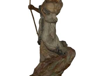 1133 Juan Dell (1933-2019) "Sacajawea," 1979 Patinated and cold-painted bronze Edition: 85/100 Signed, dated and numbered in the casting: JUAN DELL © 79; with foundry impression: HOUSE BRONZES / LUBBOCK TEXAS Bronze: 16" H x 7.75" W x 4.625" D; Overall: 16.75" H x 8.75" W x 6" D Estimate: $600 - $800