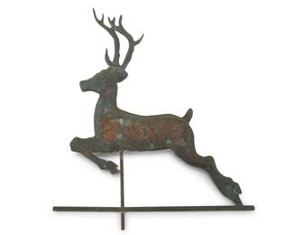 1328 A Whitehall copper deer weathervane Early 21st century Unmarked 33.26" H x 26" W x 2.125" D Estimate: $200 - $400