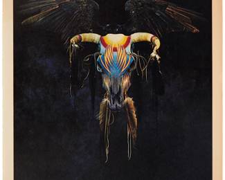 1209 Boyd Elder (1944-2018) Untitled, as used for the cover of Eagles' album "One of These Nights," 1975 Offset lithograph in colors on Arches paper Edition: 100/100 Signed, titled, dated, and numbered in pencil in the lower margin: © Boyd Elder 1980; Cirrus Editions Ltd, Los Angeles, prntr., with their blindstamp in the lower left margin corner, and pencil work number "252c-BE79" on the verso of the same corner; titled by repute Image: 28.25" H x 24.75" W; Sheet: 31.25" H x 27.25" W Estimate: $3,000 - $5,000