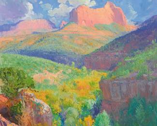 1215 Curt Walters (b. 1950) "Primary Hues and Formations" Oil on canvas Signed lower left: Curt Walters; titled on a tag attached to the frame 36" H x 36" W Estimate: $10,000 - $15,000