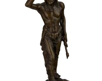 1185 20th Century American Western School Indian on the lookout Patinated bronze Unmarked 6.875" H x 3.5" W x 2.875" D Estimate: $100 - $200