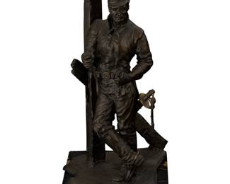 1186 Lathrop Bullene Gay (1925-2011) "June 10, 1864" (Confederate Soldier), 1972 Patinated bronze on marble plinth Edition: 10/75 Signed, titled, dated, and numbered in the casting: © Lathrop Bullene Gay '72 Bronze: 8.375" H x 5.25" W x 4.125" D; Plinth: 0.75" H x 5" W x 4" D Estimate: $300 - $500