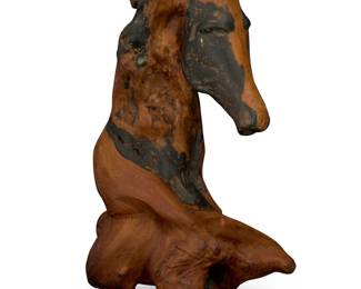 1163 Boris Kutchukov (20th Century) Horse head Burlwood and resin Unmarked 24" H x 14.25" W x 13.25" D Estimate: $300 - $500