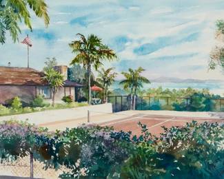 1194 William T. Colville (1902-1991) Tennis court, 1937 Burnham Wood Drive Watercolor on paper Signed lower left: William Colville © Sight: 17.25" H x 23.25" W Estimate: $200 - $300