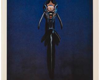 1210 Boyd Elder (1944-2018) "Black Horse Running," 1975 Offset lithograph in colors on Arches paper A bon à tirer impression, aside from the edition of 100 Signed, titled, and inscribed "B.A.T." in pencil in the lower margin: © Boyd Elder; Cirrus Editions Ltd, Los Angeles, prntr., with their blindstamp in the lower left margin corner, and pencil work number "255c-BE78" on the verso of the same corner Image: 27.625" H x 24.25" W; Sheet: 31.5" H x 27.375" W Estimate: $1,500 - $2,500