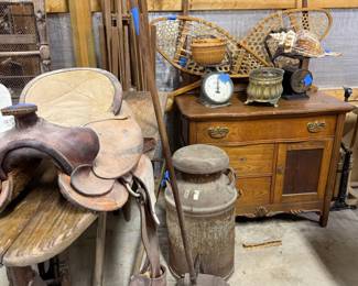 Saddle, snow, shoes, scale, and push vacuum