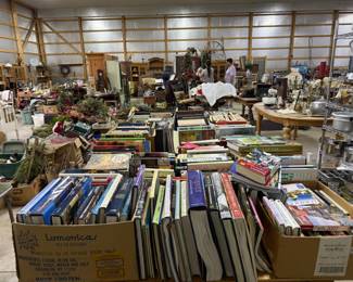 Huge pole, barn, full of books, antiques, and collectibles
