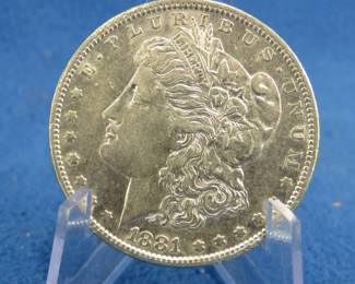 Lot 42. 1881 S Morgan silver dollar