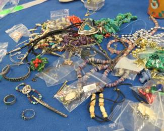Lot 53. Costume jewelry, holiday pieces, and untested turquoise pieces