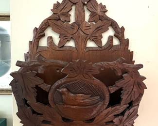 Carved Victorian Wall Pocket