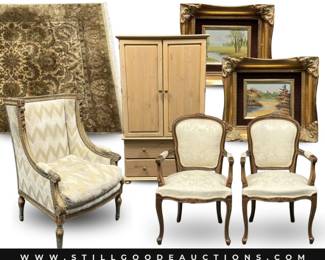 Chinese wedding baskets, Alexis Bitar jewelry, Cow Parade, Murano glass, bird cages, bedroom furniture, grill, slot machine, treadmill, and much more!