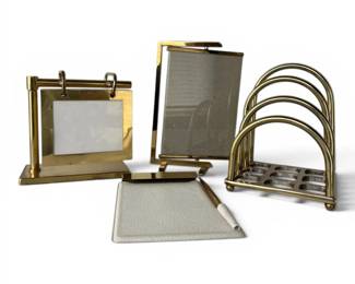 GoldToned Picture Frame, Photo Album Stand, More