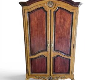 TwoTone Wooden Armoire w Floral Details