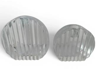 Textured Clear Glass Flower Holders
