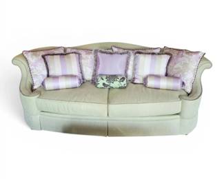 Henderson Upholstery Co. Pale Green Sofa w Pillows