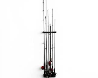8 Fishing Poles Wall Stand