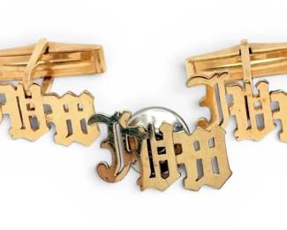 14k Gold Matching Cufflinks Pin 10.15g