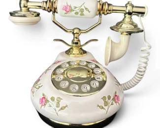 Decorative Pink Floral Landline Telephone