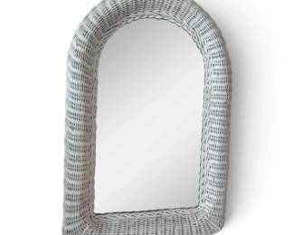 White Wicker Wall Mirror