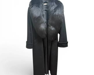 Dumas Long Vintage Fur Collar Coat