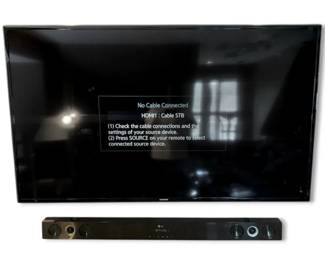 Samsung 60 Flat Screen TV LG Sound Bar NB3520A
