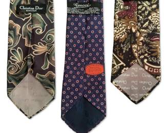 Gucci Christian Dior Mens Silk Ties