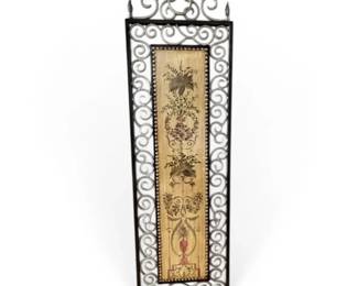 Floral Wall Panel in Filigree Metal Frame