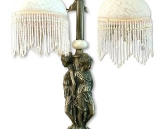 Meyda Tiffany Three Graces Victorian Style Table Lamp Missing Shade