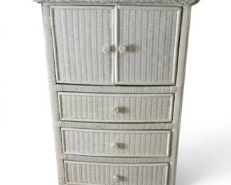 White Wicker Armoire