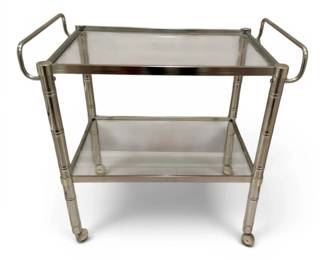 24 Glass Side Table on Wheels