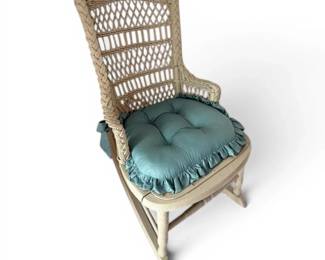 Vintage Wicker Chair w Cushion