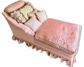 Pink Hollywood Regency Style Chaise Lounge Chair