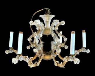 Ornate 6Arm Chandelier, Light Coverings, Bulbs
