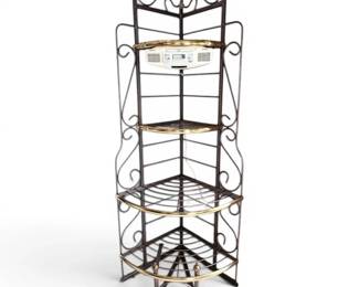 Iron Brass Bakers Rack w Sony Radio CD Player