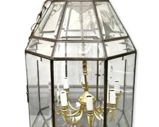 Brass Glass Chandelier