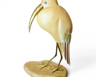 Wood Brass Ibis Bird 23