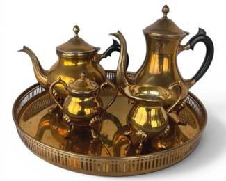 Brass 4Piece Tea and Coffee Set