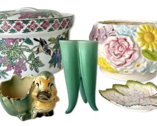 Shawnee Pottery Ducking Planter, Relpo Floral Planter, Chinoiserie Casserole Dish, More