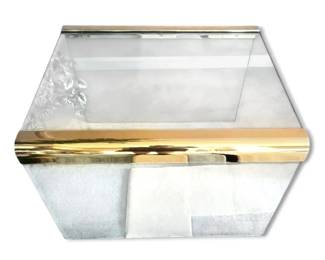 Glass Coffee Table w GoldToned Sides