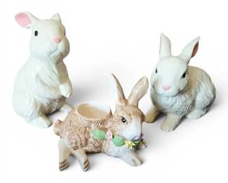 Large Ceramic Bunnies Bunny Planter