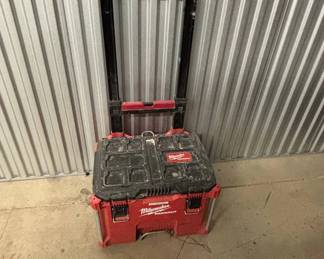 Lot #68 Milwaukee PACKOUT Air Compressor Rolling Tool Box w/ Telescoping Handle